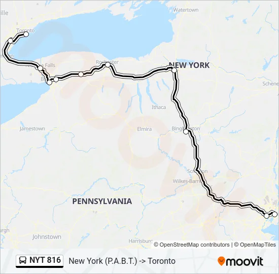 NYT 816 Bus Line Map