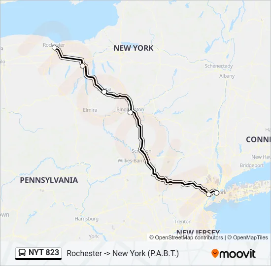 NYT 823 Bus Line Map