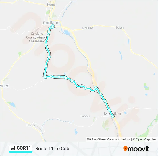 COR11 Bus Line Map