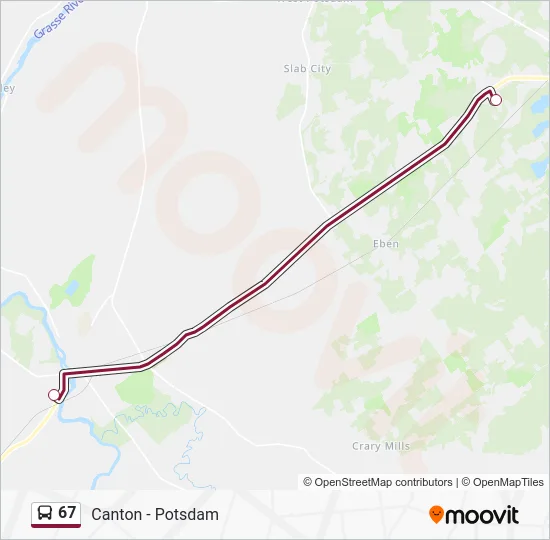 67 Bus Table 67 Route: Schedules, Stops & Maps - Canton - Potsdam (Updated)