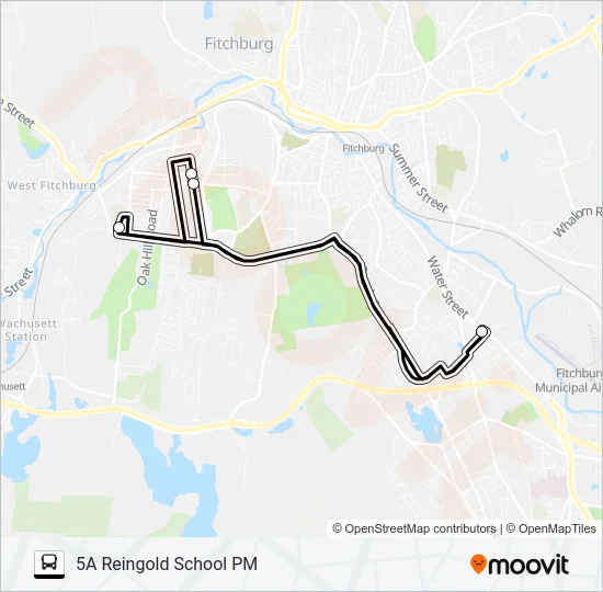 5A REINGOLD SCHOOL PM Bus Line Map