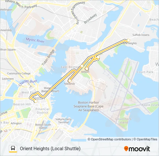 BLUE LINE SHUTTLE Bus Line Map