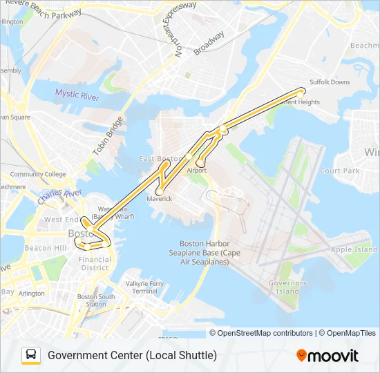 BLUE LINE SHUTTLE Bus Line Map