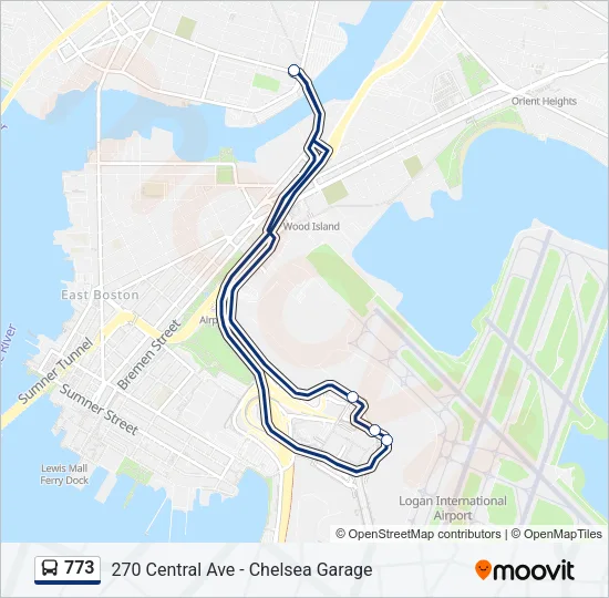 773 Bus Line Map