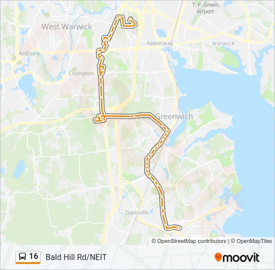 16 Bus Line Map