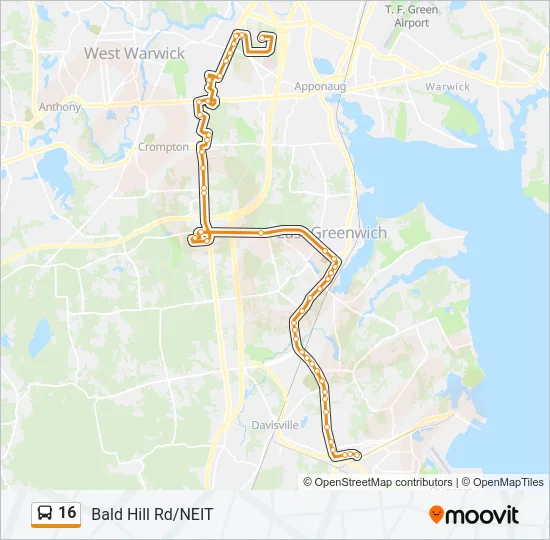 16 Bus Line Map