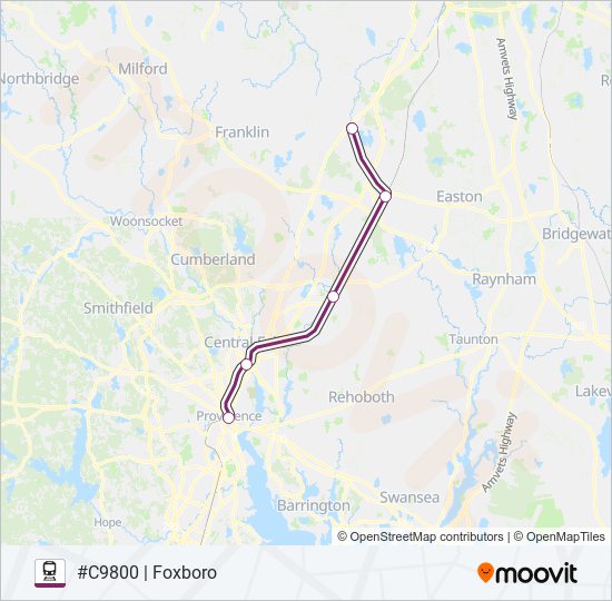 FOXBORO EVENT SERVICE train Line Map