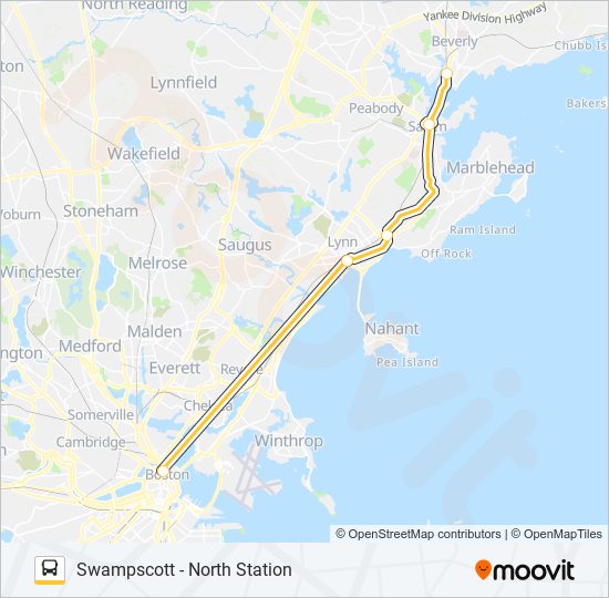 Mapa de NEWBURYPORT/ROCKPORT LINE SHUTTLE de autobús