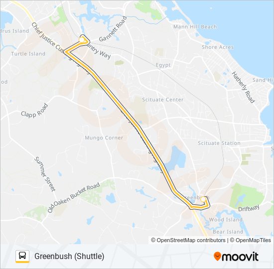 Mapa de GREENBUSH LINE SHUTTLE de autobús