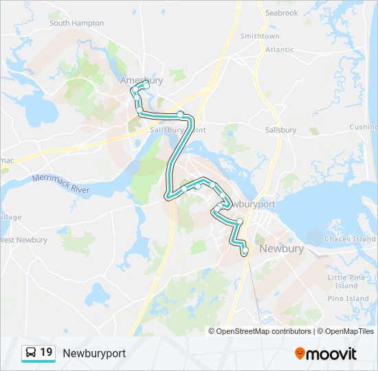 19 bus Line Map