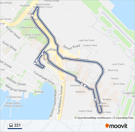 221 bus Line Map