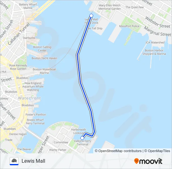 EAST Ferry Line Map
