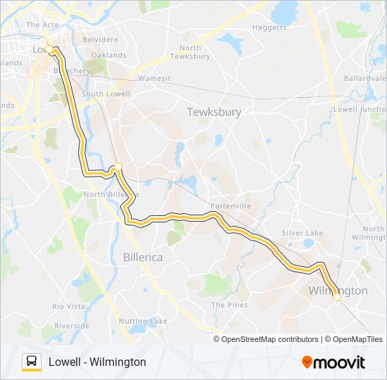 LOWELL LINE SHUTTLE bus Line Map
