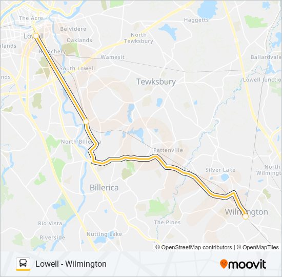 LOWELL LINE SHUTTLE bus Line Map
