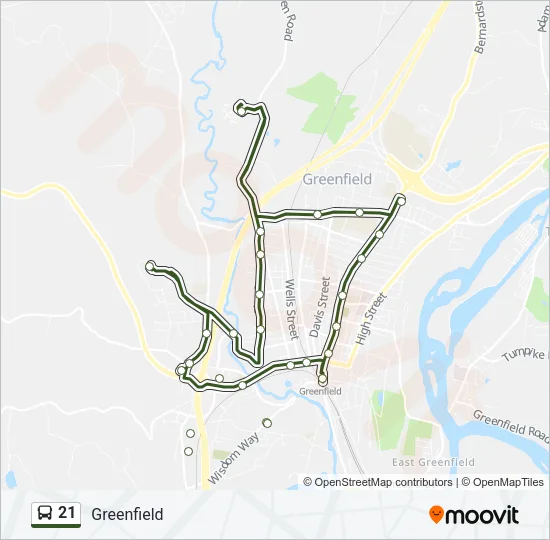21 Bus Line Map