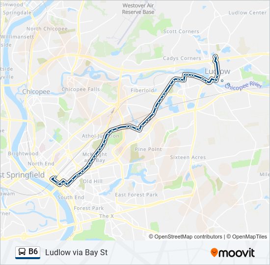 B6 bus Line Map