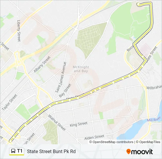 T1 Bus Line Map
