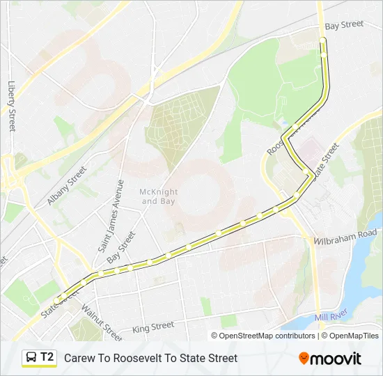 T2 Bus Line Map