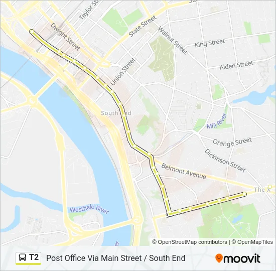 T2 Bus Line Map