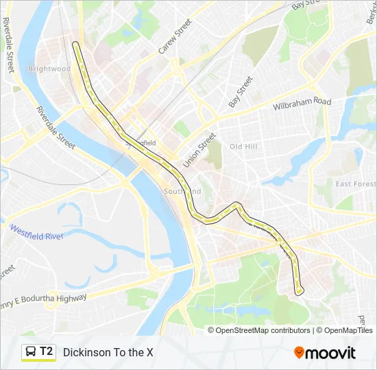 T2 Bus Line Map