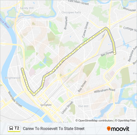 T2 bus Line Map