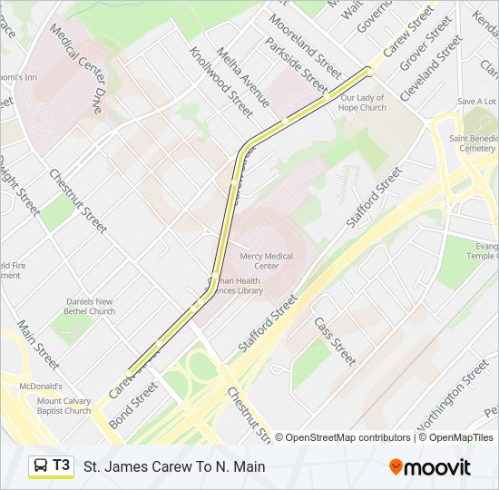 T3 bus Line Map