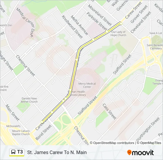 T3 Bus Line Map