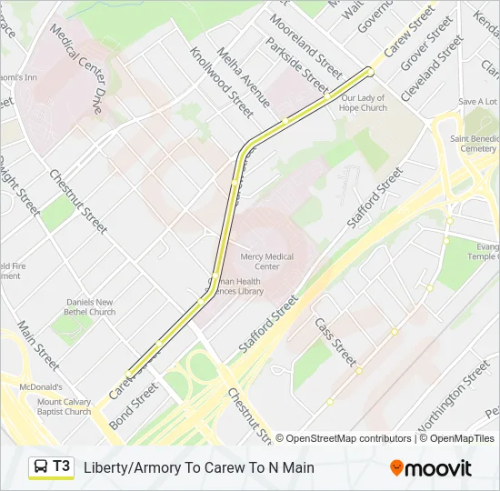 T3 Bus Line Map