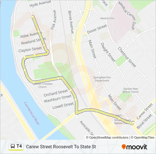T4 Bus Line Map