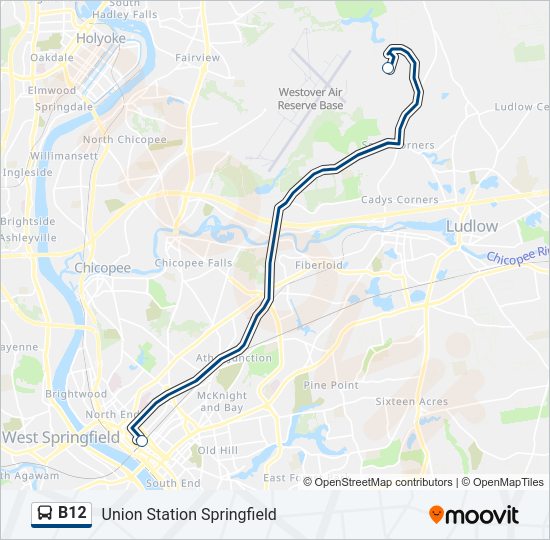 B12 bus Line Map