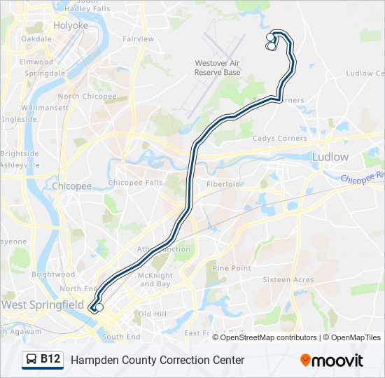 Mapa de B12 de autobús