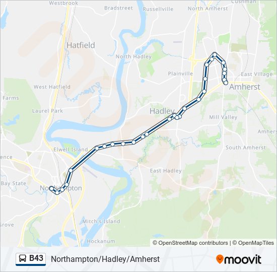 B43 bus Line Map