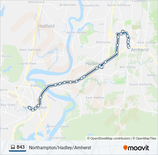 B43 bus Line Map