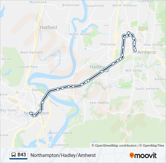 Mapa de B43 de autobús