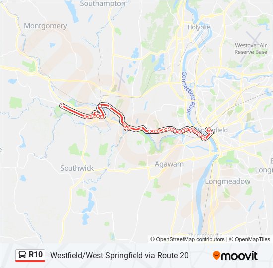 R10 bus Line Map