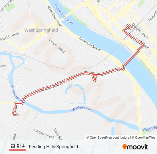R14 Bus Line Map