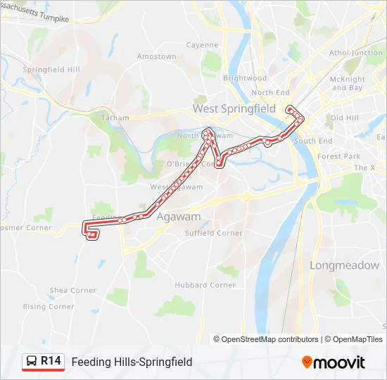 R14 Bus Line Map