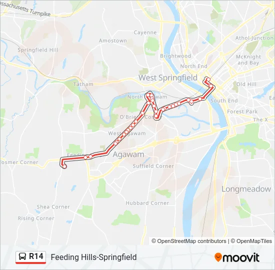 R14 Bus Line Map