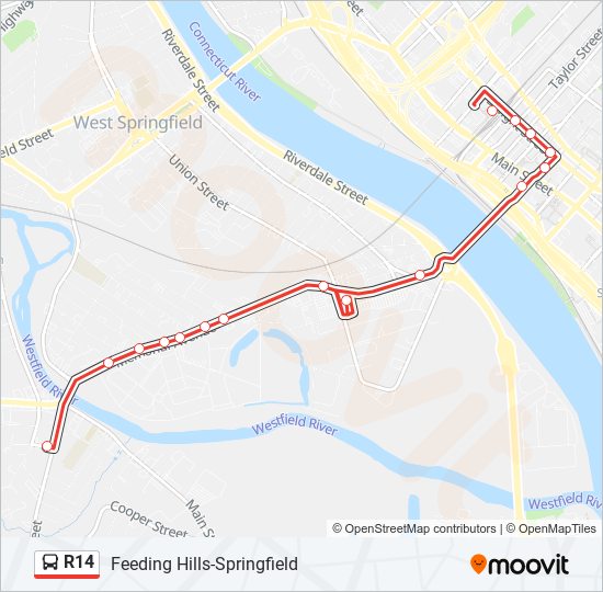 Mapa de R14 de autobús