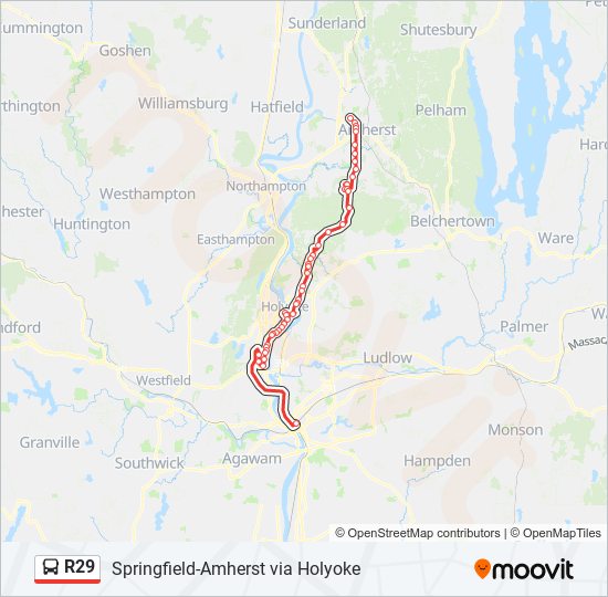 R29 bus Line Map