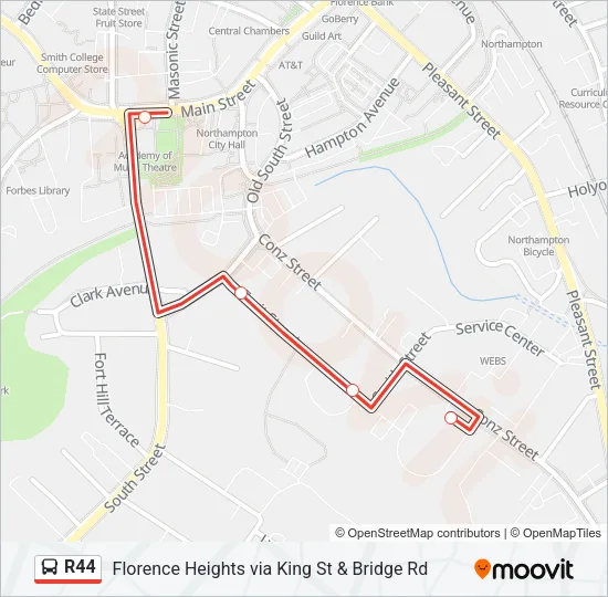 R44 Bus Line Map