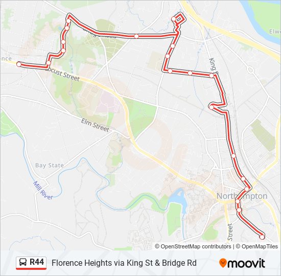 Mapa de R44 de autobús