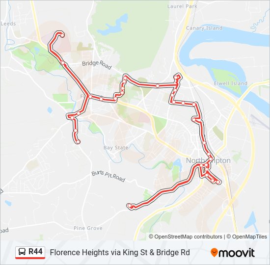 R44 bus Line Map