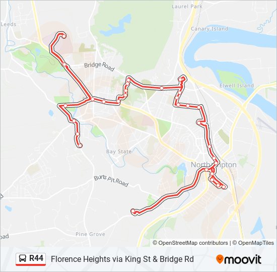 Mapa de R44 de autobús