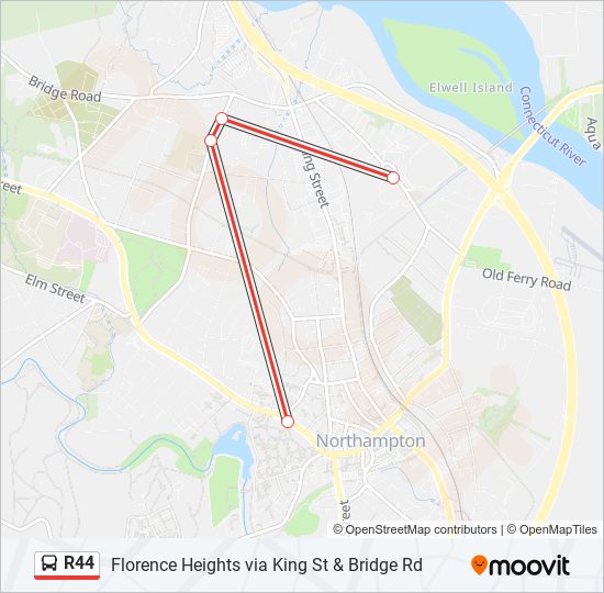 Mapa de R44 de autobús