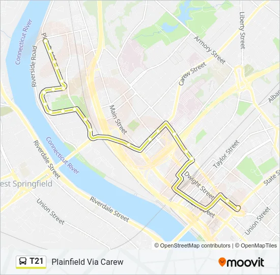 T21 Bus Line Map