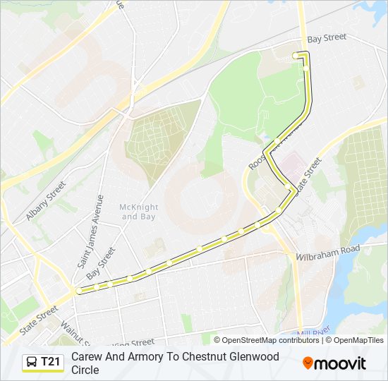 T21 Bus Line Map