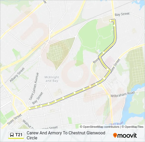 T21 Bus Line Map