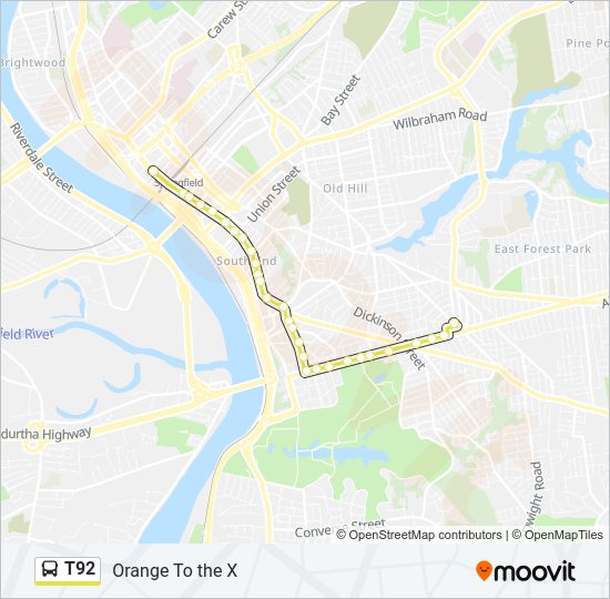 T92 Bus Line Map
