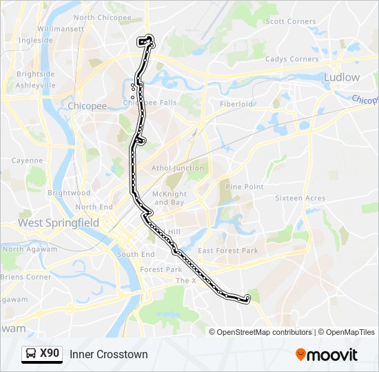 Mapa de X90 de autobús